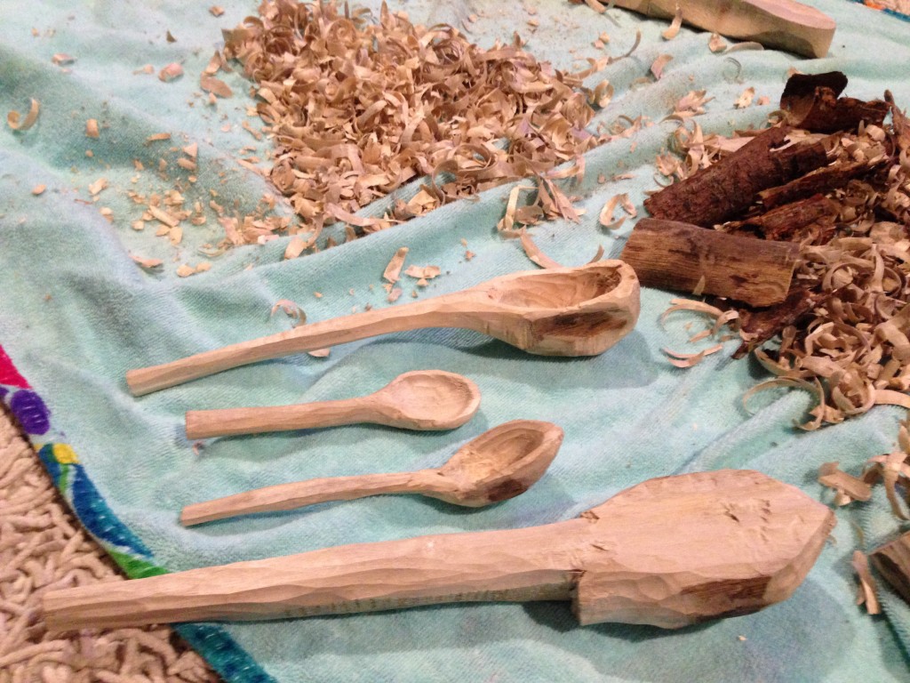 We carved spoons out of the native Florida tree, gumbo limbo, while we binge-watched Masters of Sex.